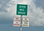 Seven Mile Bridge sign closeup