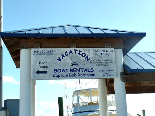 Boat rental sign