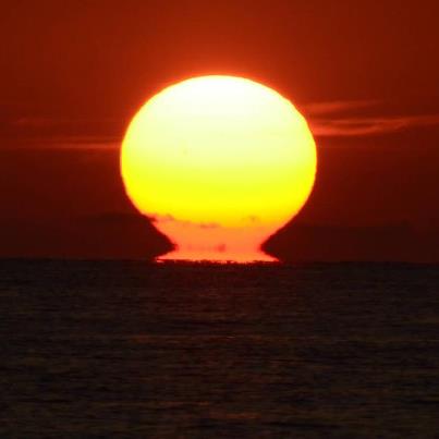 Sun Dips It's Head Into the Key West Ocean