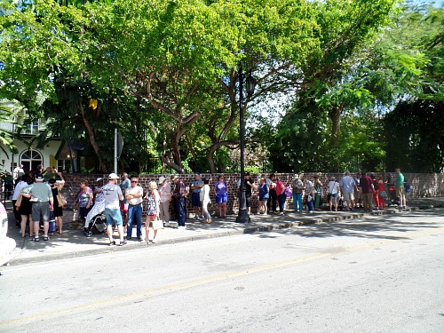 Crowds LIne Up TO See Ernest Hemingway Home