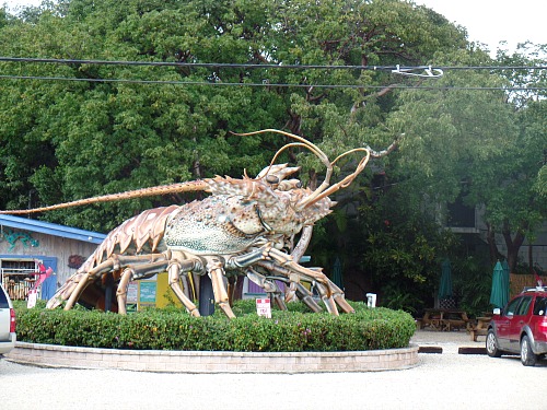Lobster Sculpture At Rain Barrel Sculpture Gallery in Islamorada, FL