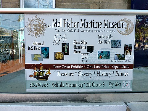 Outside treasure placard display at Mel Fisher Maritime Museum in Key West