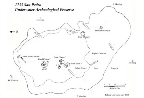 San Pedro Underwater Archaeological Preserve Map