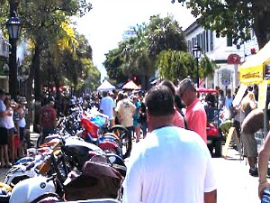 Bustling Duval Street During Key West Poker Run