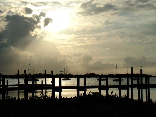 Gold and silver sunset over Buttonwood Sound, Key Largo FL
