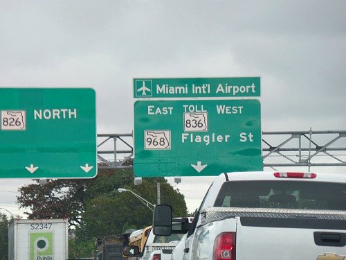 Directional Signs To Miami International Airport
